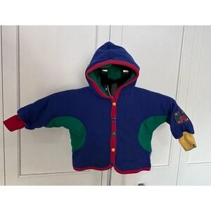 Vintage Gymboree Colorblock Hoodie Jacket XS Bear Patch 90s Style Unisex
